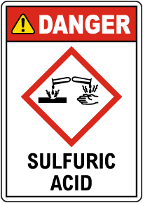 Danger Sulfuric Acid GHS Sign
