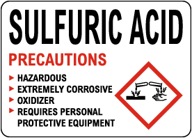 Sulfuric Acid Precautions Sign