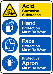 Acid Corrosive Substance PPE Protection Sign