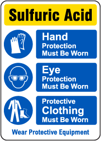 Sulfuric Acid Wear Protective Equipment Sign