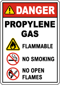 Danger Propylene Gas Sign