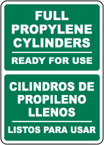 Bilingual Full Propylene Cylinders Sign