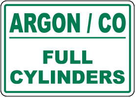 Full Argon / CO Cylinders Sign