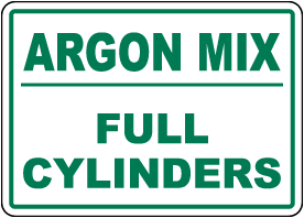 Full Argon Mix Cylinders Sign