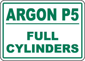Full Argon P5 Cylinders Sign