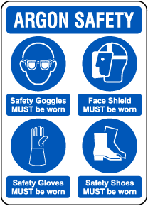 Argon Safety PPE Sign