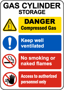 Gas Cylinder Storage Sign
