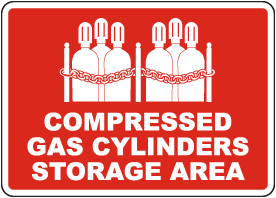Compressed Gas Cylinders Storage Area Sign