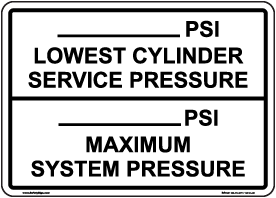 Cylinder Pressure Write-On Sign