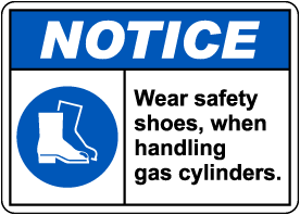Notice Wear Safety Shoes Sign