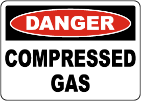 Danger Compressed Gas Sign