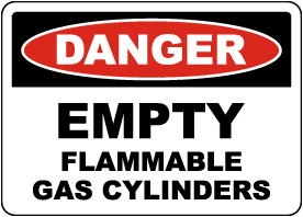 Danger Empty Flammable Gas Cylinders
