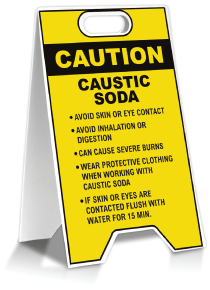 Caution Caustic Soda Floor Stand
