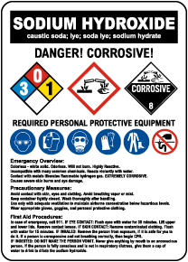 Sodium Hydroxide Hazardous Material Sign