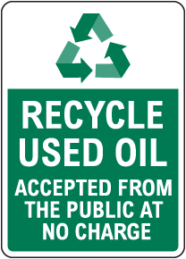 Recycle Used Oil Sign