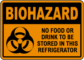 Biohazard No Food Or Drink Sign