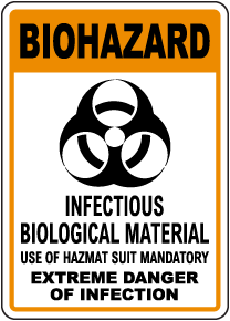 Biohazard Use of Hazmat Suit Mandatory Sign