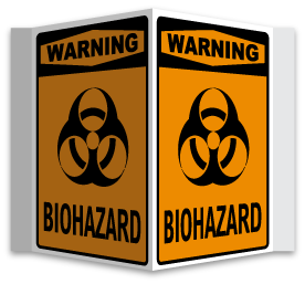 3-Way Warning Biohazard Sign