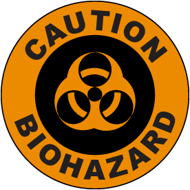 Caution Biohazard Floor Sign
