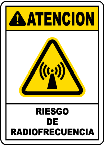 Spanish Caution Radio Frequency Hazard Label