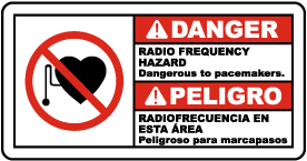 Bilingual Danger Radio Frequency Hazard Sign