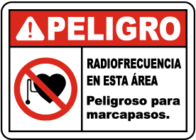 Spanish Danger Radio Frequency Hazard Sign
