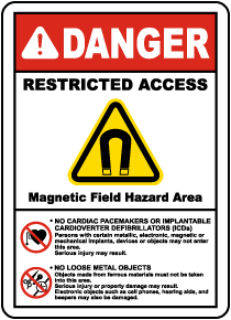 Magnetic Field Hazard Area Label