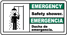 Bilingual Emergency Safety Shower Sign