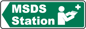Left Arrow MSDS Station Sign