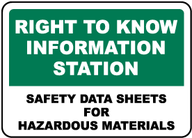 Safety Data Sheets For Materials Sign