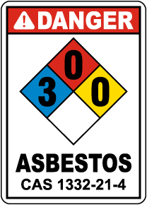 NFPA Danger Asbestos CAS 1332-21-4 Sign