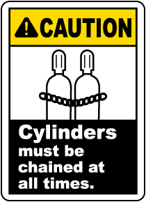 Warning Sign Beware of Gas Cylinder Safety Adhesive Sticker 150mm x 150mm WN020 