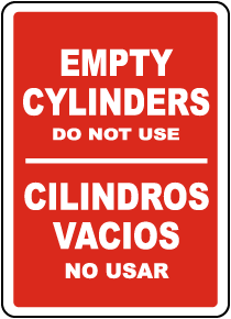 Bilingual Empty Cylinders Do Not Use Sign