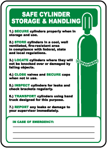 Cylinder Storage & Handling Sign
