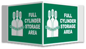 3-Way Full Cylinder Storage Area Sign