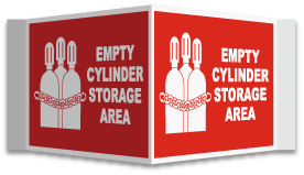 3-Way Empty Cylinder Area Sign