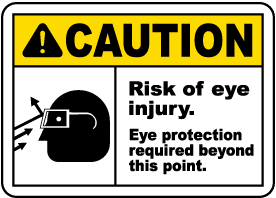 Risk Of Eye Injury Eye Protection Sign