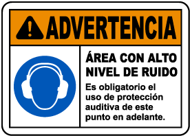 Spanish Loud Noise Hearing Protection Required Sign