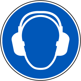 Hearing Protection Symbol Floor Sign