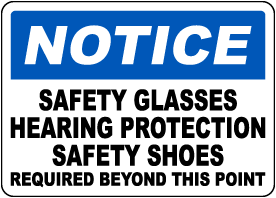 The Following PPE Are Required Sign