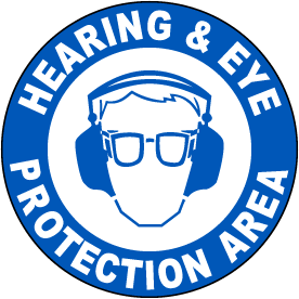 Hearing & Eye Protection Area Floor Sign