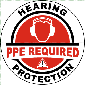 Hearing Protection Required Floor Sign