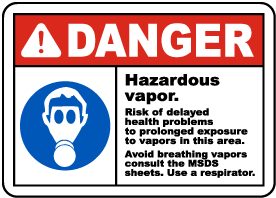 Avoid Breathing Vapors Sign