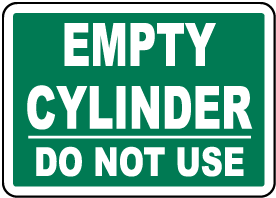 Empty Cylinder Ready For Use Label