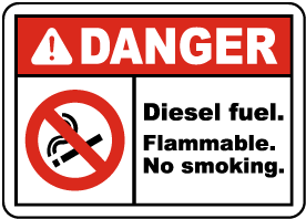 Danger Diesel Fuel Flammable Label