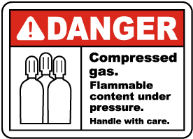 Compressed Gas Flammable Sign