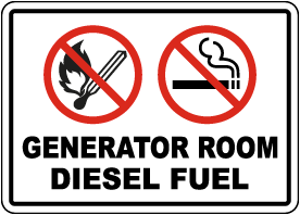 Generator Room Diesel Fuel Sign
