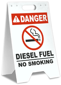 Danger Diesel Fuel No Smoking Floor Stand