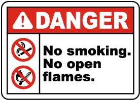 No Smoking No Open Flames Sign