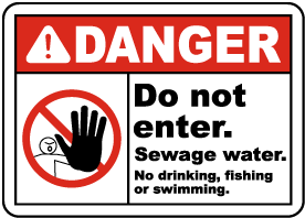 Sewage Water No Drinking Sign